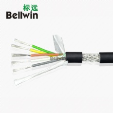 拖鏈屏蔽控制電纜5×0.5mm2 PUR護套TPEE絕緣耐酸堿耐油脂耐彎曲控制線纜